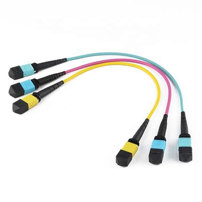 quality  12 Core 24 Core Fiber Cable Patch Cord , Mtp Mpo Patch Cable Om3 Om4 For Qsfp factory