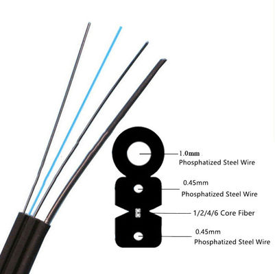 Cáp thả FTTH ngoài trời tùy chỉnh G657A1 G657A2 Loại màu đen