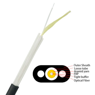 Outdoor Flat 2 Core Fiber Cable Single Mode With CE Certified