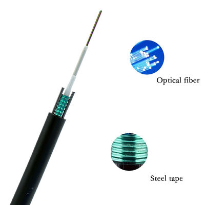 Outdoor 2 Core Armored Cable Fiber Optical With MDPE Sheath 7.6mm Diameter