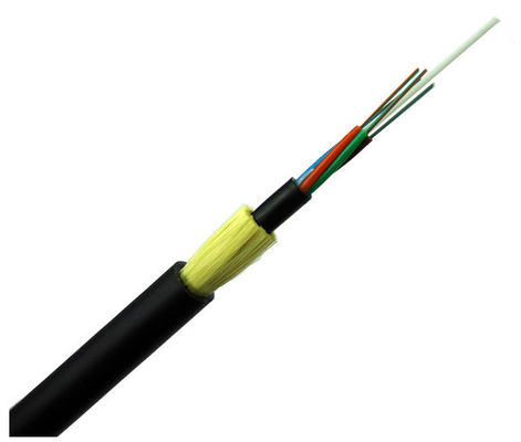 Aramid Yarn Fiber Optic Cable With High Tension Wire Double Jacket Aerial Adss 24 Core