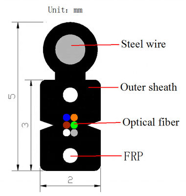 High Quality GJYXFCH FTTH Optical Drop Cable 6 Cores with good price