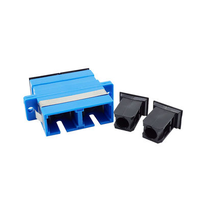 SC UPC Fiber Optic Adapter Single Mode Duplex Blue Color PC Material