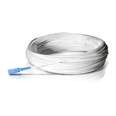 White Color FTTH Optical Drop Cable With SC FC Connector OEM ODM