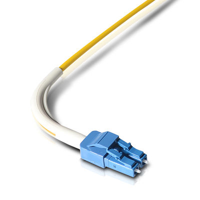 Duplex SC UPC multimode Fiber Patch Cord Yellow Color 90 Degree Angle Boot