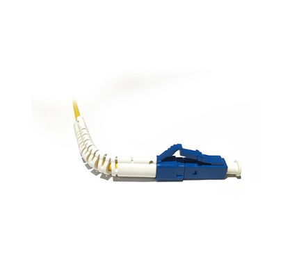 Duplex SC UPC multimode Fiber Patch Cord Yellow Color 90 Degree Angle Boot