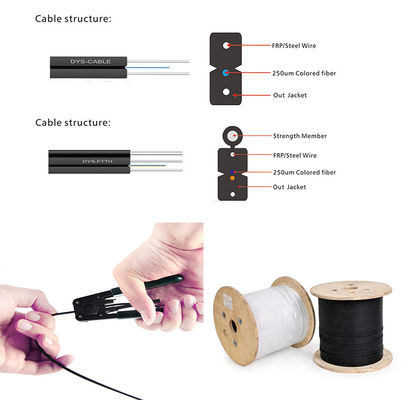 SC UPC SC APC Fiber Cable Patch Cord , Jumper FTTH Outdoor Drop Cable G657A