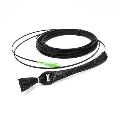 Black Fiber Cable Assembly , SC APC Patch Cord 1 Core One End With Pulling Eye