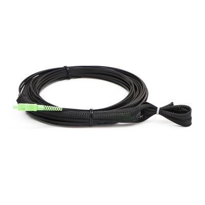 Black Fiber Cable Assembly , SC APC Patch Cord 1 Core One End With Pulling Eye