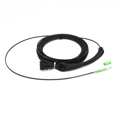 Black Fiber Cable Assembly , SC APC Patch Cord 1 Core One End With Pulling Eye