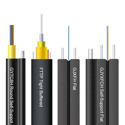 1 2 4 Core Fiber Optic Indoor/outdoor Flat FTTH Drop Cable