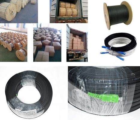 1 2 4 Core Fiber Optic Indoor/outdoor Flat FTTH Drop Cable