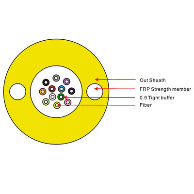 12 Color Single Mode 600um Fiber Optic Cable Fiber Cable