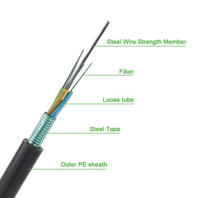 12~288 Cores Armoured Optical Fibre Cable Outdoor Fiber Optic GYTS Cable