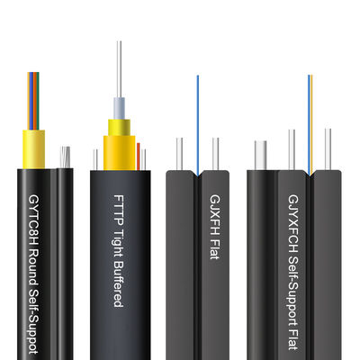 GJXH GJXCH 1,2,4,6,8,12 Cores FTTH flat indoor/outdoor fiber optic cable Drop Cable