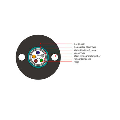 2 / 4 / 6 / 8 / 12 / 16 / 24 Core Single Mode Outdoor Armoured G657A GYXTW Fiber Optical Cable