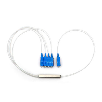 Mini Steel Tube Type 1 * 4 PLC Splitter With SC APC UPC Connector