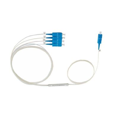 1×4 SC APC Fiber Optic Splitter , Mini Type PLC 4 Way Splitter For Cable TV