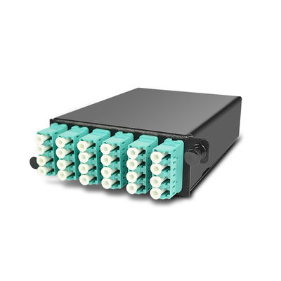 144 Cores 19&quot; 1U MTP Fiber MPO Patch Panel With 4pcs OM3 MTP-LC Cassettes