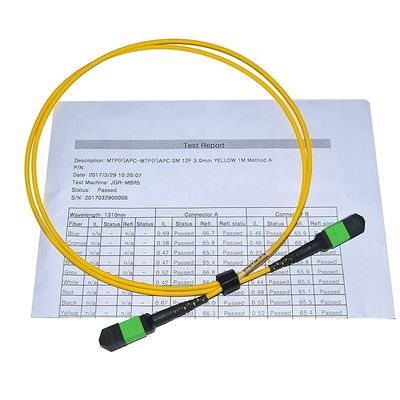 12 Core 24 Core Fiber Cable Patch Cord , Mtp Mpo Patch Cable Om3 Om4 For Qsfp