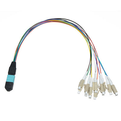 8 Core Colorful Fiber Cable Assembly MPO To LC FC ST SC 0.9mm UPC Breakout