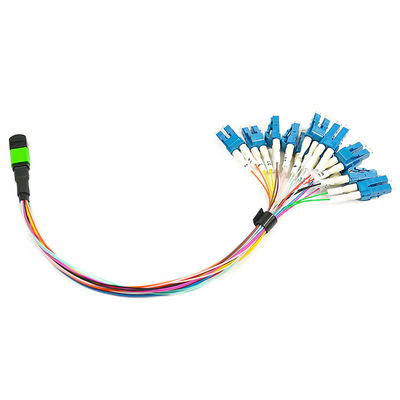8 Core Colorful Fiber Cable Assembly MPO To LC FC ST SC 0.9mm UPC Breakout