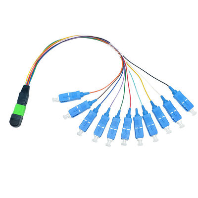 8 Core Colorful Fiber Cable Assembly MPO To LC FC ST SC 0.9mm UPC Breakout