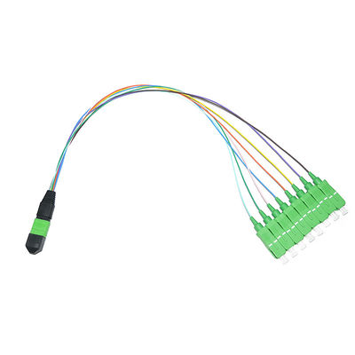 8 Core Colorful Fiber Cable Assembly MPO To LC FC ST SC 0.9mm UPC Breakout