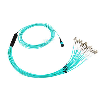 24 Core Fiber Cable Assembly , MPO To LC Breakout Cable For FTTH
