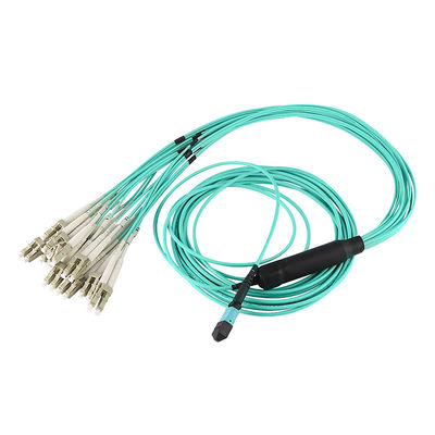 Customized MPO LC Breakout Cable Fanout 8 Core For Data Center
