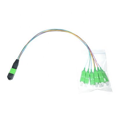 Customized Fiber Cable Assembly 12 Core MPO Male LC Fiber 0.9mm Fanout