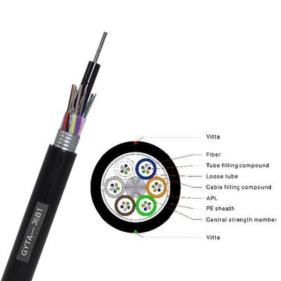 G652D Single Mode Armored Fiber Cable 6 Core With Loose Tube