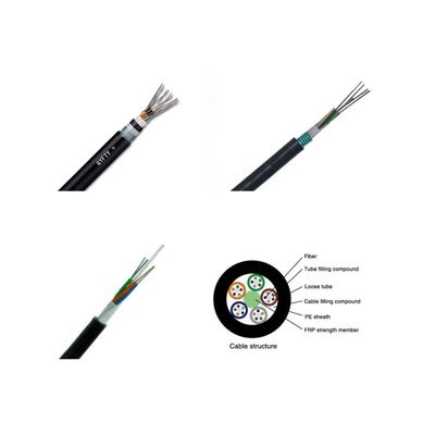 Câble optique enterré direct extérieur G.652D de 12 noyaux de fibre avec la gaine de PE