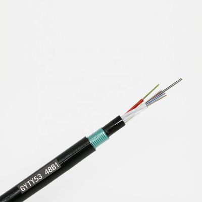 Câble optique enterré direct extérieur G.652D de 12 noyaux de fibre avec la gaine de PE