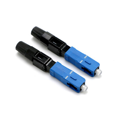 Blue Color SM Fiber Optical Fast Connector For FTTH CATV Telecommunication