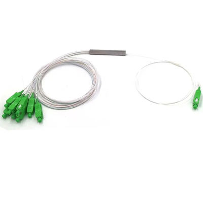 Steel Tube Type 4 Way Fiber Splitter , SC APC PLC Splitter 1x4