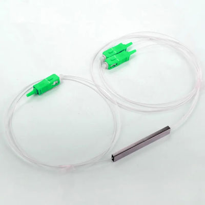 FTTH Fiber Optic PLC Splitter 1x2 Micro Steel Tube Type With SC Connector
