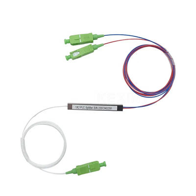FTTH Fiber Optic PLC Splitter 1x2 Micro Steel Tube Type With SC Connector