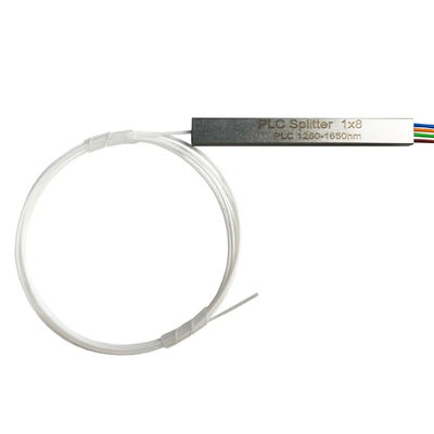 Mini Steel Tube 1x4 Fiber Splitter PLC 0.9mm 1 Meter Without Connector
