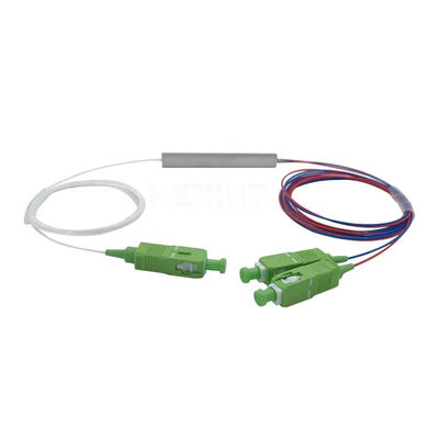 Optical 1x2 PLC Fiber Splitter SC APC UPC Single Mode Micro Steel Tube Type