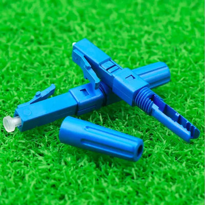 Blue Color Fiber Optic Connector , LC UPC Fast Connector For FTTH CATV CCTV