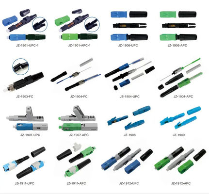 FTTH LC Optic Fiber Quick Connector Multimode With Blue Green Beige Color