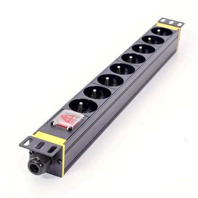 Customized 8 Way PDU Rack Mount Socket With High Flame Retardancy Material