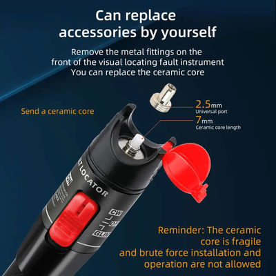 Phụ kiện cáp quang 650nm tùy chỉnh, Bộ định vị lỗi trực quan loại bút 30mw