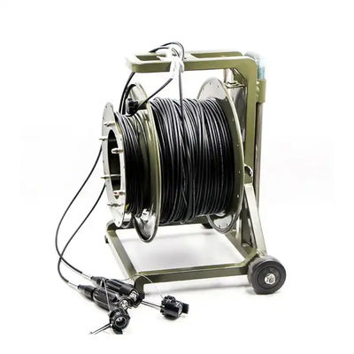 Portable Retractable Fiber Optic Cable Reel With Length 100M 200M 500M Armored Tactical Fiber Optic Patch Cord